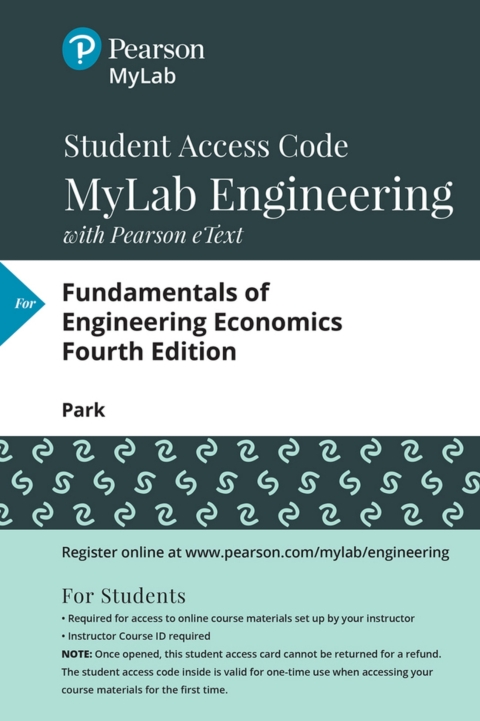 Cover image for book MyLab Engineering with Pearson eText Access Code for Fundamentals of Engineering Economics
