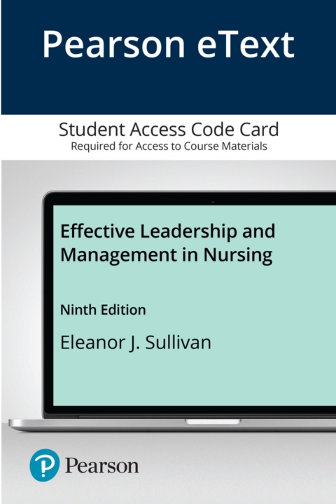 Cover image for book Effective Leadership and Management in Nursing -- Pearson eText