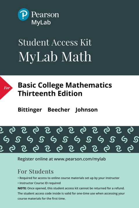 Cover image for book MyLab Math with Pearson eText Access Code (24 Months) for Basic College Mathematics