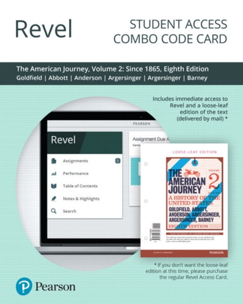 Cover image for book Revel + Print Combo Access Code for The American Journey: A History of the United States Since 1865, Volume 2