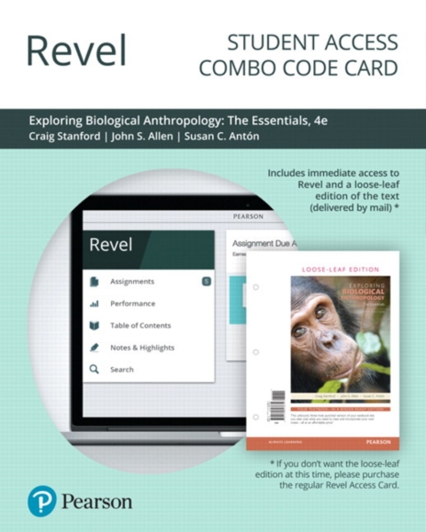 Cover image for book Revel + Print Combo Access Code for Exploring Biological Anthropology: The Essentials