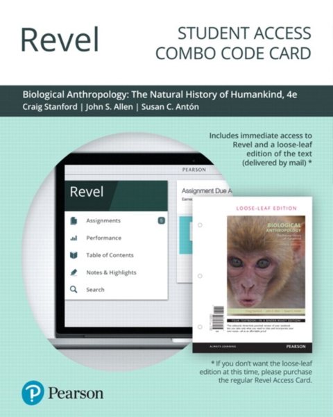 Cover image for book Revel + Print Combo Access Code for Biological Anthropology: The Natural History of Humankind