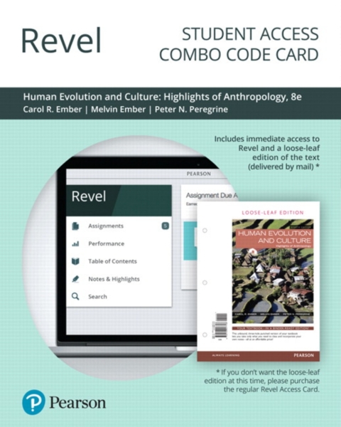 Cover image for book Revel + Print Combo Access Code for Human Evolution and Culture: Highlights of Anthropology