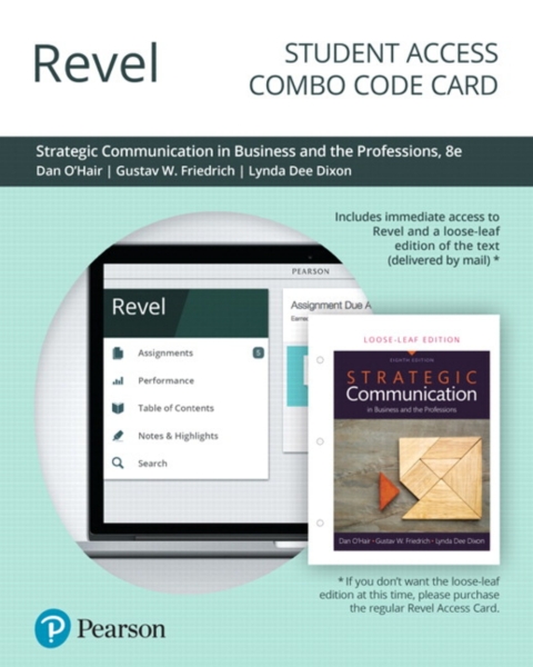 Cover image for book Revel + Print Combo Access Code for Strategic Communication in Business and the Professions