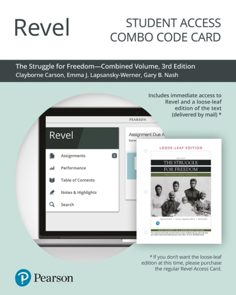 Cover image for book Revel + Print Combo Access Code for The Struggle for Freedom: A History of African Americans, Combined Volume
