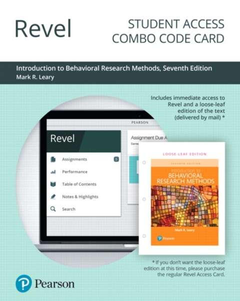 Cover image for book Revel + Print Combo Access Code for Introduction to Behavioral Research Methods