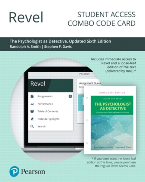 Cover image for book Revel + Print Combo Access Code for The Psychologist as Detective: An Introduction to Conducting Research in Psychology, Updated Edition