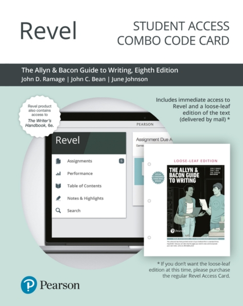 Cover image for book Revel + Print Combo Access Code for The Allyn & Bacon Guide to Writing + Writer's Guide