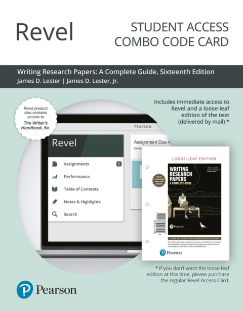 Cover image for book Revel + Print Combo Access Code for The Writing Research Papers: A Complete Guide Plus Writer's Handbook