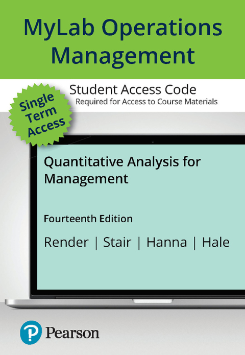 Cover image for book MyLab Operations Management with Pearson eText Access Code for Quantitative Analysis for Management