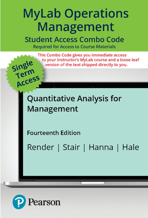 Cover image for book MyLab Operations Management with Pearson eText + Print Combo Access Code for Quantitative Analysis for Management
