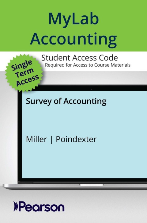 Cover image for book MyLab Accounting with Pearson eText Access Code for Survey of Accounting
