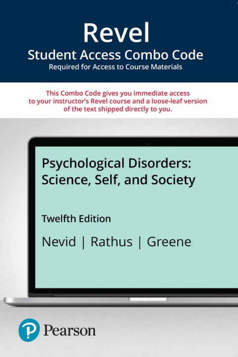 Cover image for book Revel + Print Combo Access Code for Psychological Disorders: Science, Self, and Society