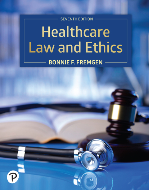 Cover image for book Healthcare Law and Ethics (Pearson+)