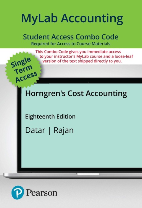 Cover image for book MyLab Accounting with Pearson eText + Print Combo Access Code for Horngren's Cost Accounting