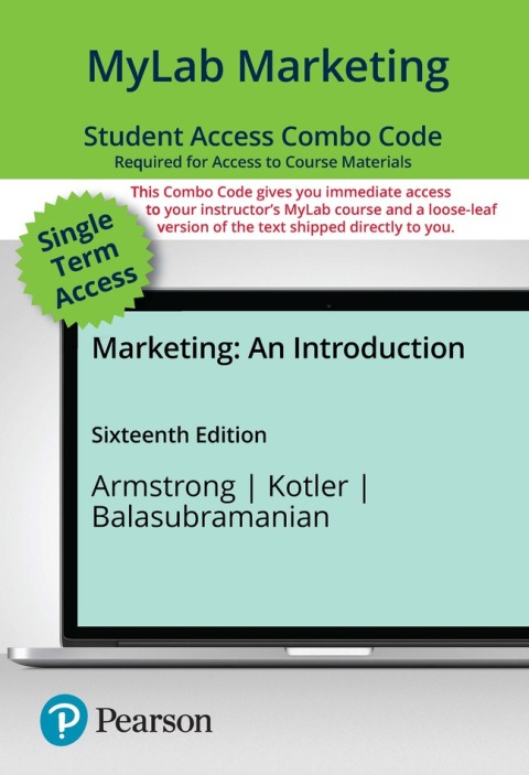 Cover image for book MyLab Marketing with Pearson eText + Print Combo Access Code for Marketing: An Introduction