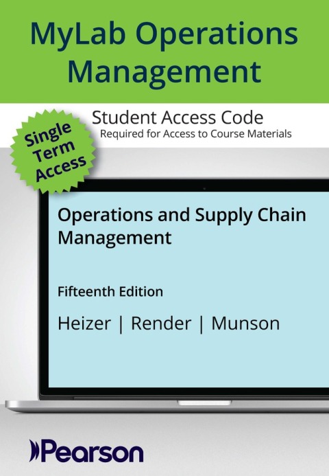 Cover image for book MyLab Operations Management with Pearson eText Access Code for Operations and Supply Chain Management