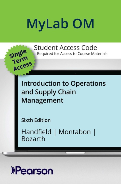 Cover image for book MyLab OM with Pearson eText Access Code for Introduction to Operations and Supply Chain Management