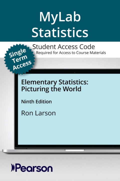 Cover image for book MyLab Statistics with Pearson eText for Elementary Statistics: Picturing the World -- Instant Access