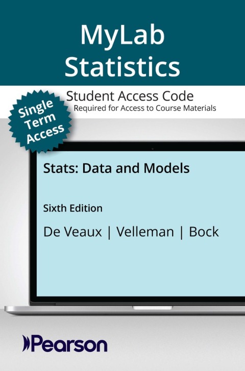 Cover image for book MyLab Stat with Pearson eText (up to 18-weeks) Access Code for Stats: Data and Models