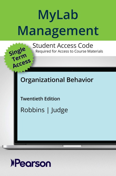Cover image for book MyLab Management with Pearson eText Access Code for Organizational Behavior