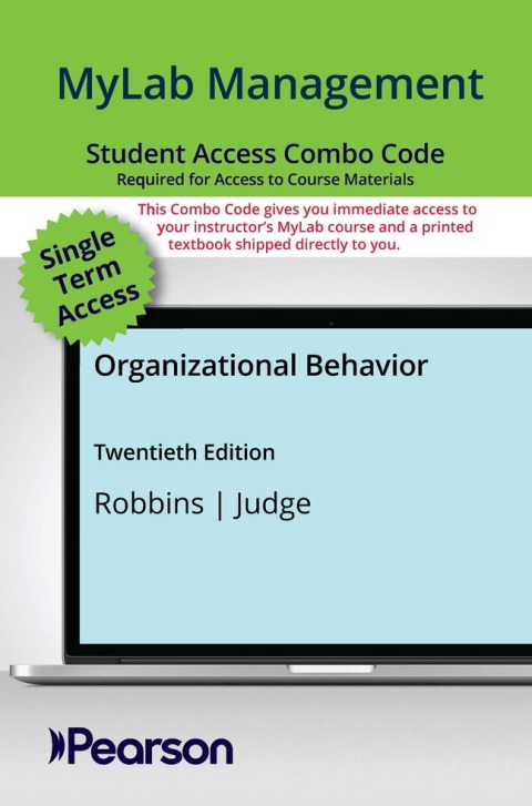 Cover image for book MyLab Management with Pearson eText + Print Combo Access Code for Organizational Behavior