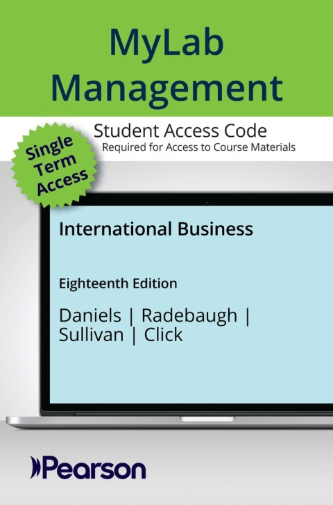 Cover image for book MyLab Management with Pearson eText Access Code for International Business