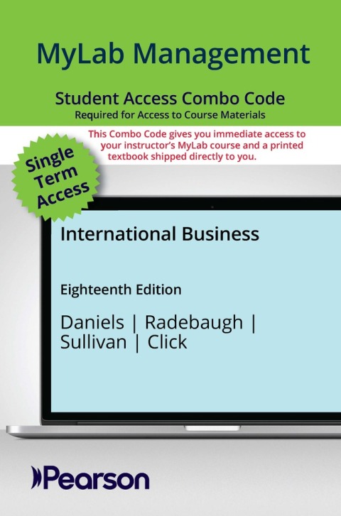 Cover image for book MyLab Management with Pearson eText + Print Combo Access Code for International Business