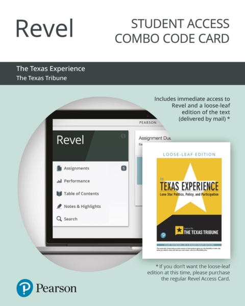 Cover image for book Revel + Print Combo Access Code for The Texas Experience: Lone Star Politics, Policy Participation