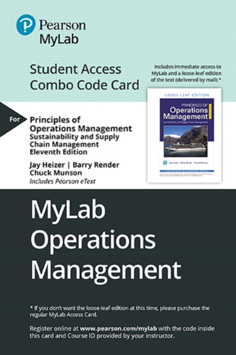 Cover image for book MyLab Operations Management with Pearson eText + Print Combo Access Code for Principles of Operations Management: Sustainability and Supply Chain Management