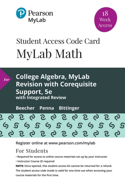 Cover image for book MyLab Math with Pearson eText Access Code (18 Weeks) for College Algebra MyLab Revision with Corequisite Support