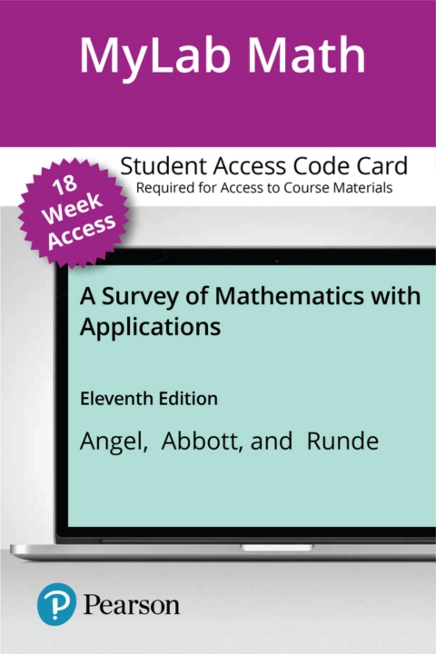 Cover image for book MyLab Math with Pearson eText Access Code (18 Weeks) for A Survey of Mathematics with Applications