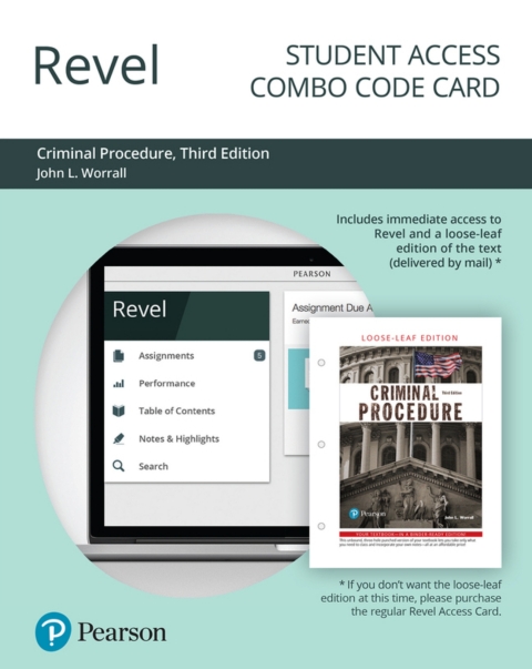 Cover image for book Revel + Print Combo Access Code for Criminal Procedure (Justice Series)