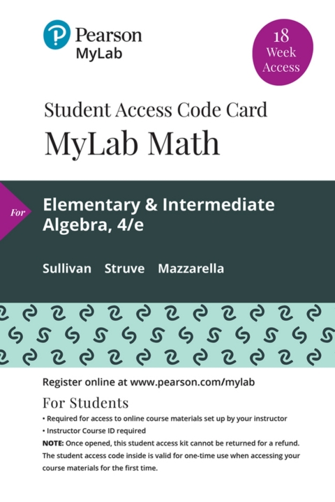 Cover image for book MyLab Math with Pearson eText Access Code for Elementary & Intermediate Algebra