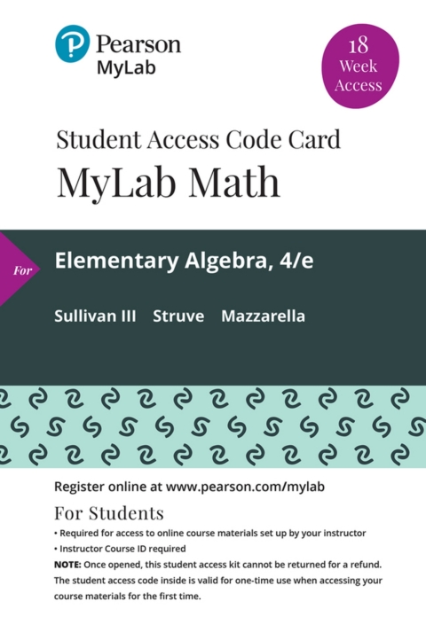 Cover image for book MyLab Math with Pearson eText (up to 18-weeks) Access Code for Elementary Algebra