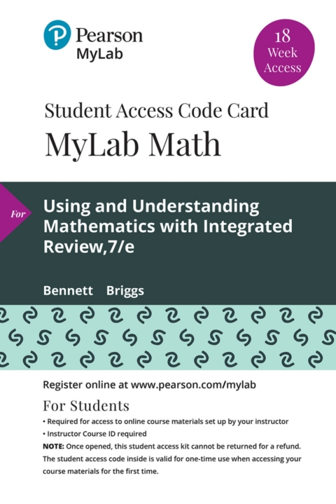 Cover image for book MyLab Math with Pearson eText Access Code for Using & Understanding Mathematics: A Quantitative Reasoning Approach with Integrated Review
