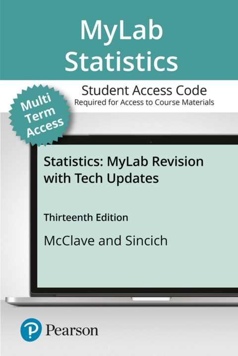 Cover image for book MyLab Statistics with Pearson eText (up to 24 months) Access Code for Statistics, Updated Edition