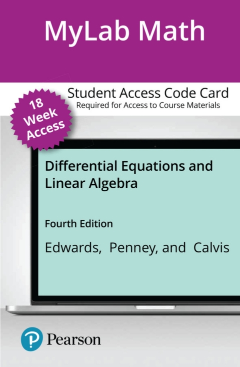 Cover image for book MyLab Math with Pearson eText (up to 18-weeks) Access Code for Differential Equations and Linear Algebra