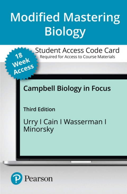 Cover image for book Mastering Biology with Pearson eText Access Code (18 Weeks) for Campbell Biology in Focus