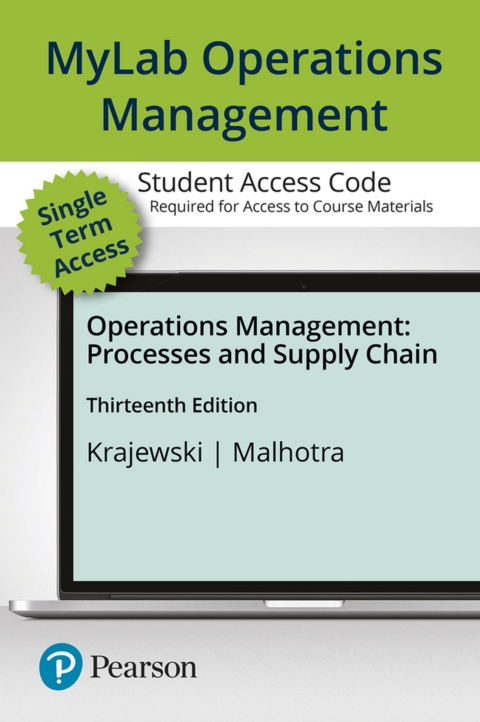 Cover image for book MyLab Operations Management with Pearson eText Access Code for Operations Management: Processes and Supply Chains