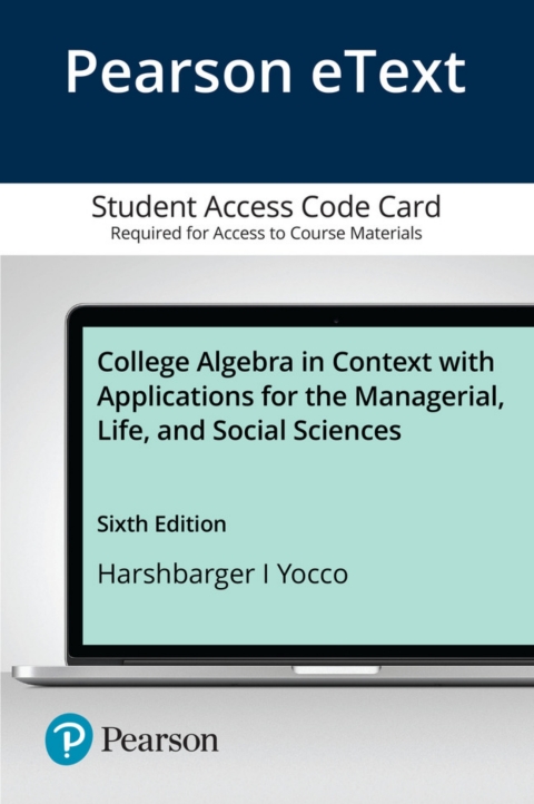 Cover image for book College Algebra in Context with Applications for the Managerial, Life, and Social Sciences