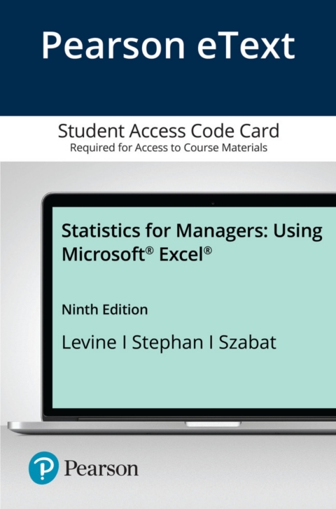 Statistics For Managers Using Microsoft Excel (E Book)