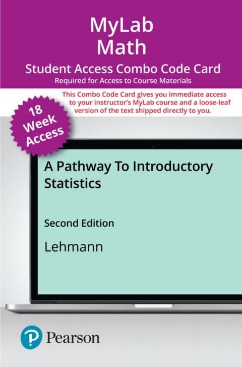 Cover image for book MyLab Math with Pearson eText (up to 18-weeks) + Print Combo Access Code for A Pathway to Introductory Statistics