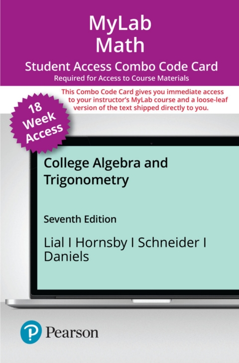 Cover image for book MyLab Math with Pearson eText (18 weeks) + Print Combo Access Code for College Algebra and Trigonometry