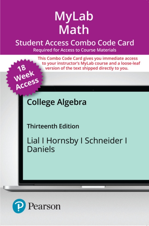 Cover image for book MyLab Math with Pearson eText (up to 18-weeks) + Print Combo Access Code for College Algebra