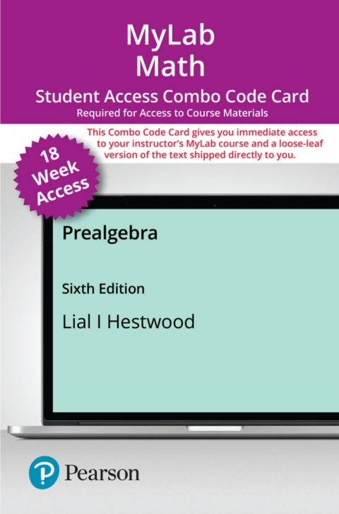 Cover image for book MyLab Math with Pearson eText (up to 18-weeks) + Print Combo Access Code for Prealgebra