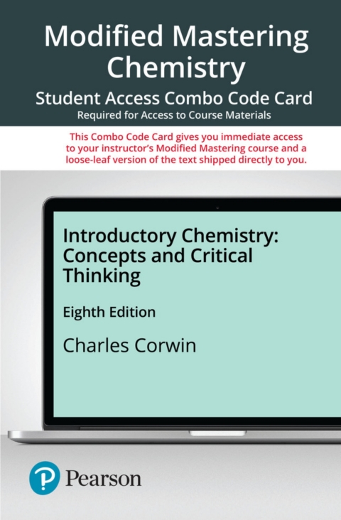 Cover image for book Mastering Chemistry with Pearson eText + Print Combo Access Code for Introductory Chemistry: Concepts and Critical Thinking
