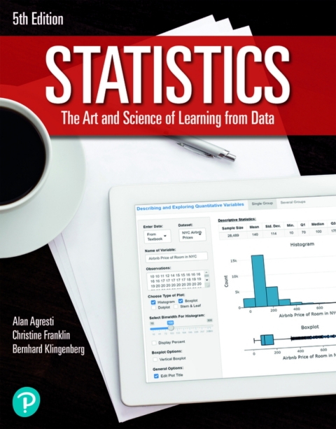 Cover image for book Statistics: The Art and Science of Learning from Data (Pearson+)
