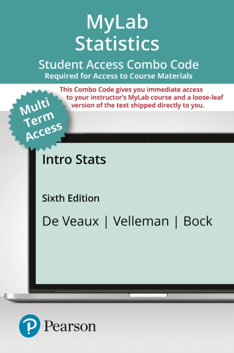 Cover image for book MyLab Statistics with Pearson eText (up to 24 months) + Print Combo Access Code for Intro Stats