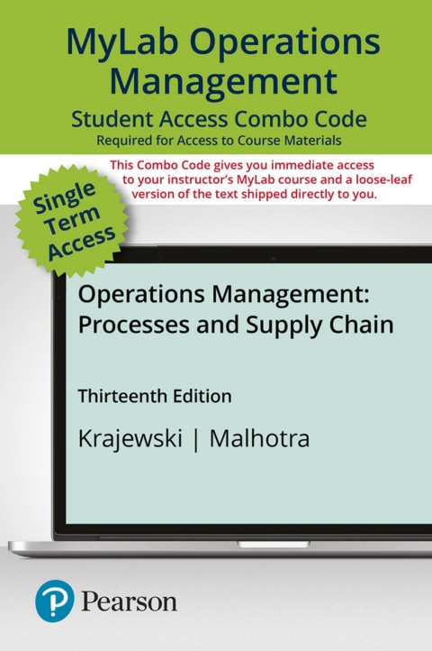Cover image for book MyLab Operations Management with Pearson eText + Print Combo Access Code for Operations Management: Processes and Supply Chains